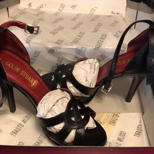 BLACK OPEN TOE HIGH HEELS